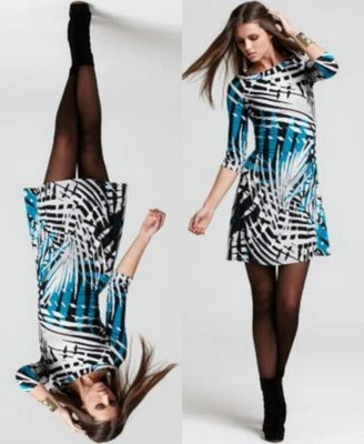 THREE DOTS tunic dress XS NWT putty turquoise - Image 1 of 4