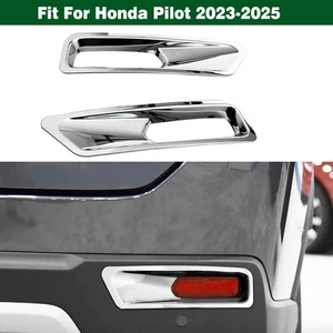 Pair Chrome Rear Bumper Fog Light Reflector Cover Trim For Honda Pilot 2023-2025 - Picture 1 of 9