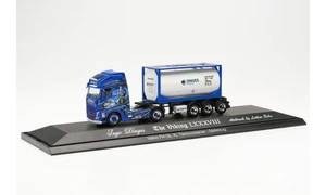 herpa HE122238 1/87 Volvo FH Gl. XL 2020 Tankcontainer Sattelzug Ingo Dinges - Picture 1 of 6