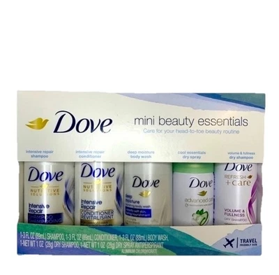 Dove Body Wash & Beauty Essentials 5 Pc Mini Set New - Image 1 of 4