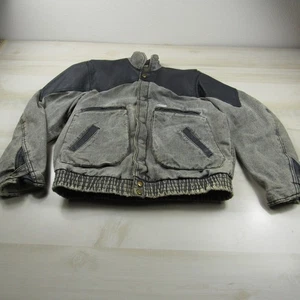Vintage Guess Jacket Mens Small Gray Black Denim George Marciano Marty McFly - Picture 1 of 21