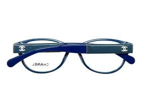 Chanel 3233Q 1427 Eyeglasses Glasses Blue with White CC Logo 52-16-135 - Picture 1 of 7