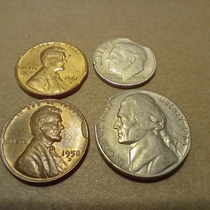 1958-D LINCOLN CENT OBVERSE CUD AND 3 MORE ERRORS * 4 ERRORS * ONE LOW PRICE !! - Picture 1 of 9