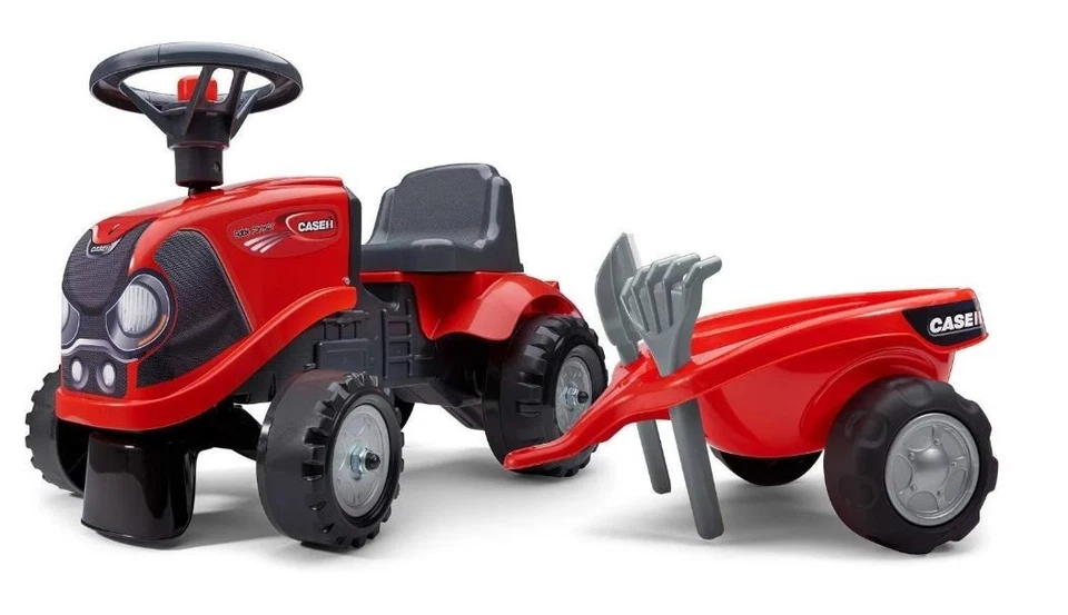Case IH Baby Farm Push-Along Toy Tractor  W/ Trailer and Tools  FA238C - Image 1 of 1