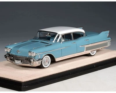 maravilloso coche modelo resina 1/43 Cadillac Fleetwood 60 1958 - Somerset azul/blanco Foto 1 de 3