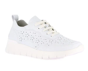 Sneakers Grunland SC0196 SACE pelle traforata bianca zeppa 4 cm - Imagen 1 de 5