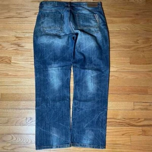 Y2K SEAN JOHN baggy dark wash faded denim skater style distressed blue jeans - Picture 1 of 8