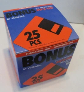 Box of 25 Vintage Verbatim 3.5 inch Diskettes Formatted for IBM New Never Used - Afbeelding 1 van 4