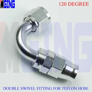 AN6 6AN -6 AN-6 Teflon PTFE E85 Hose End Fitting Fuel elbow Adapter 120 degree - Picture 1 of 5