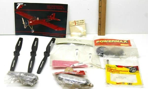 10 pc Vintage R/C Radio Control Airplane Parts Lot Propellers+Exhaust Port+Tires - Picture 1 of 7