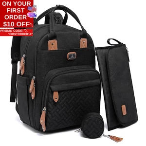 Diaper Bag Backpack with Portable Changing Pad, Pacifier Case and Stroller Strap - Picture 1 of 12