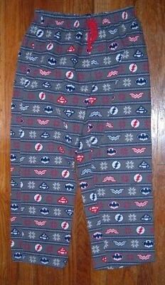 Pantalones de pijama medianos de franela con logotipos de DC Justice League para adultos Foto 1 de 4