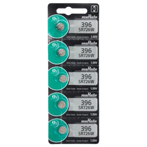 Murata Replaces Sony 396 SR726W Button Cell Watch Batteries 5 Pack - Picture 1 of 3