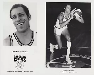 1970 Pressefoto Teamausgabe von ABA Carolina Cougars Basketball George Peoples - Bild 1 von 2