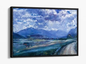 LOVIS CORINTH, INNTAL LANDSCHAFT - TIEFFLOAT-EFFEKT GERAHMTER LEINWANDKUNSTDRUCK - Bild 1 von 12