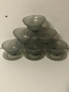 Juego de 6 tazas vintage Tupperware pudín parfait postre helado gris humo - Imagen 1 de 2
