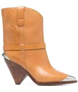 Isabel Marant Botas de Vaquero al Tobillo de Cuero Lamsy 35 5 Marrón Nuevas RARAS - Imagen 1 de 11