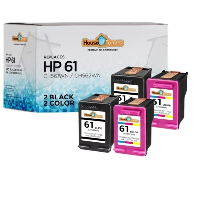 4PK Compatible With HP 61XL Black HP 61XL Color Ink Cartridge ENVY 4500 5530  - Image 1 of 4