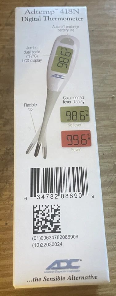 Nuevo Termómetro Digital Adtemp Oral y Rectal Stick Pantalla LCD 418— $17.95 Foto 1 de 1