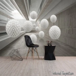 Vlies Fototapete Wandtapete Wandbilder 3D Effekt Kugeln im Zukunftsraum 2504 - Picture 1 of 3