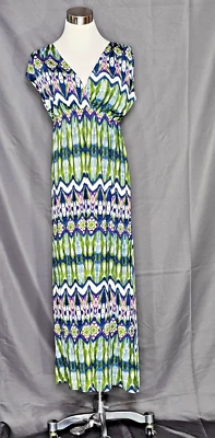 Everly Grey - Multicolor (Tidepool) Geometric Print Sleeveless Maxi Dress - S - Image 1 of 2