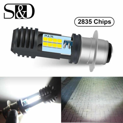 P15D H6M 16SMD LED Motorcycle Fog DRL Headlight Hi/lo Beam Lamp PX15D Bulb 6000K - Image 1 of 4