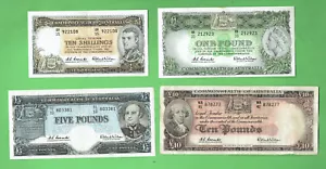 #D360. FOUR(4) ELIZABETH II AUSTRALIAN BANKNOTES - TEN SHILLING to TEN POUND - Picture 1 of 2