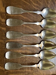Coin Silver Serving Spoons J.Watson Phila. - Picture 1 of 12