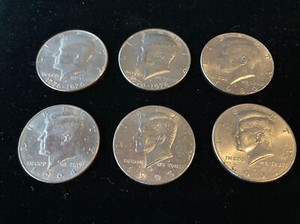 1976D Bicentennial Kennedy Half Dollars (2), 86D, 94P, 95P, 2001D (6 Coin Lot)