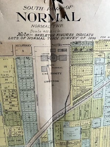 Map 1914 South Normal Illinois McLean County Colfax Reverse Geo Ogle Co Antique - Picture 1 of 21