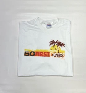 50 First Dates White Movie Promo Vintage T-shirt size XL NEW Adam Sandler - Picture 1 of 5