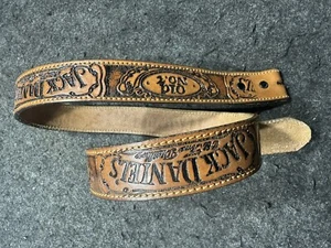 Cinturino da cintura vintage in pelle "Jack Daniels" lavorato a mano grande 40" vecchio n.7 - Foto 1 di 10