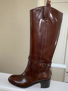 Aquatalia OPULENCE wetterfester Reitstiefel hellbraun Leder 9,5 ~ ITALIEN ~ Nordstroms - Bild 1 von 5