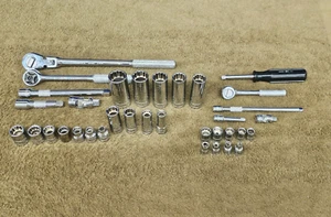 SK S-K Flex Ratchet Socket Swivel Extension Set 3/8" 1/4" Drive Sae USA 45183 - Picture 1 of 20