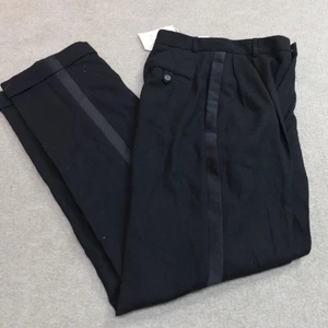 Vintage Ralph Lauren Damen Hose 0 Schwarz Wolle Smoking Old Stock USA NEU LESEN - Bild 1 von 19