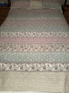 Set letto trapuntato Boho Queen macchina, shabby chic, colori pastello, 2 federe - Foto 1 di 10