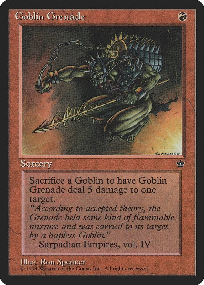 MTG Goblin Grenade (Ron Spencer) - Fallen Empires #056a - Image 1 of 1