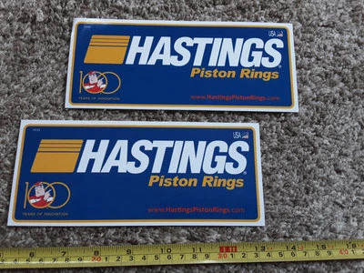 Lot of 2 Hastings Piston Rings Racing Decals Stickers Nascar NHRA PDRA Outlaw  - Image 1 of 3