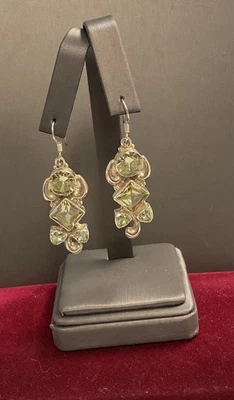 Sterling Silver Statement Dangling Peridot Earrings - Image 1 of 4