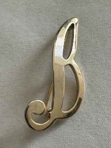 Spilla lettera B spilla maiuscola nome iniziale fantasia maiuscola tono oro vintage B12 - Foto 1 di 5