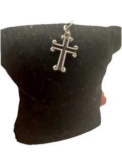 Sterling Silber 925 schwarzer Onyx Keltenkreuz Kruzifix Anhänger 3/4" - Bild 1 von 9