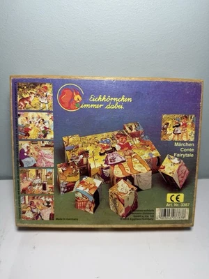 Vintage Hermann Eichhorn Germany Wood Block Puzzle 6 Fairy Tales W/Wood Case. - Image 1 of 4