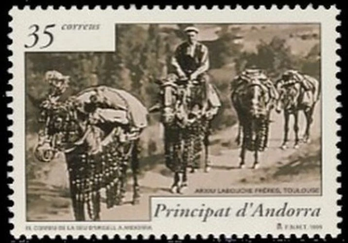 Sello Edifil 270 Andorra 1999 ** Imagen de historia postal de un traginer (mula... Foto 1 de 1