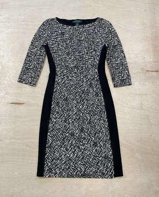 Lauren Ralph Lauren Women’s Dress Size 0 Petite Black/White - Image 1 of 4