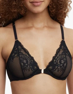 Skarlett Blue Flaunt Front Close Bügel BH Damen 32DD Schwarz - Bild 1 von 14