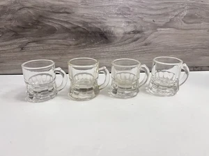 Vintage Miniature Federal Glass Shot Glass Beer Mug Style Collectibles Set Of 4 - Picture 1 of 6
