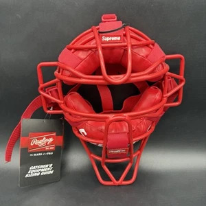Supreme x Rawlings SS18 Baseball Catcher's Mask w/Tags Red Box Logo Brand New - Picture 1 of 2