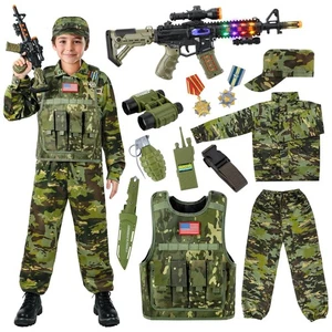 Kids Army Costume for Boys, Military Soldier Costume with Army Toys, Boys Hal... - Bild 1 von 7