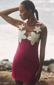Bahia Maria x Anthropologie Plumeria Mini Dress Size M Rose - Picture 1 of 13