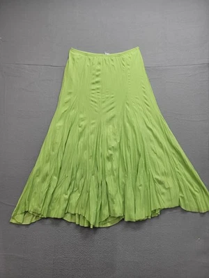 Falda midi Rafael Essential para mujer S verde plisada acampanada cintura elástica tirar Foto 1 de 4